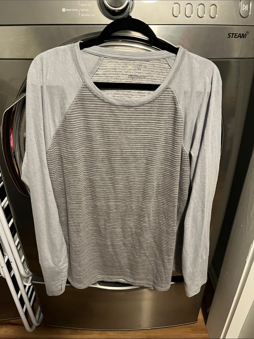 tek gear Light Gray Striped Long-Sleeve Tee